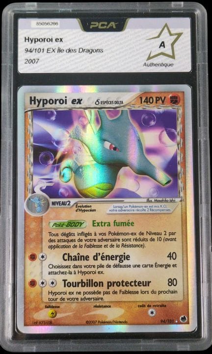 Carte Pokémon gradée Hyporoi ex 94/101 – PCA A.  
