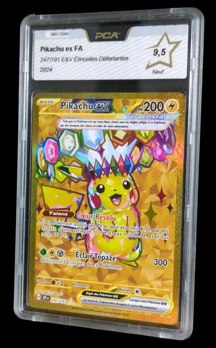 Carte Pokémon gradée Pikachu ex Teracristal 247/19