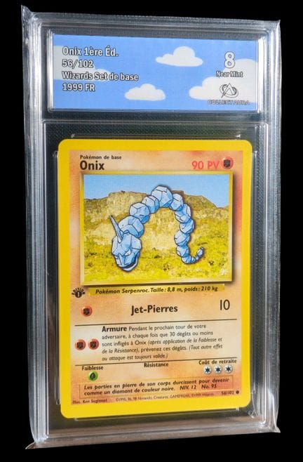 Carte Pokémon gradée Onix 1ère Éd. (56/102) – Coll