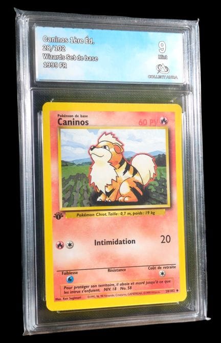 Carte Pokémon gradée Caninos 1ère Éd. (28/102) - C