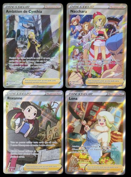 Ensemble de 4 cartes Pokémon :
- Ambition de Cynth