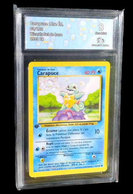 Carte Pokémon gradée Carapuce 1ère Éd. (63/102) – 
