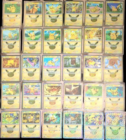 Ensemble complet des 30 cartes Pokémon Pikachu de 