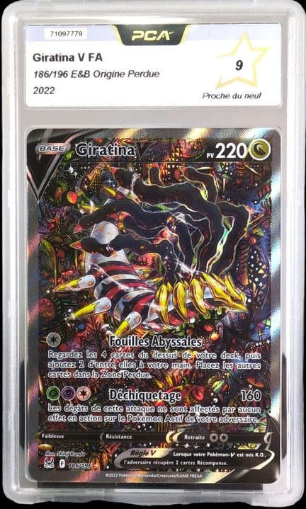 Carte Pokémon gradée Giratina V (186/196) - PCA 9.