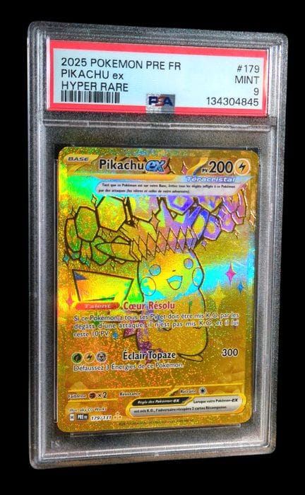Carte Pokémon gradée Pikachu ex (179/131) – PSA 9.