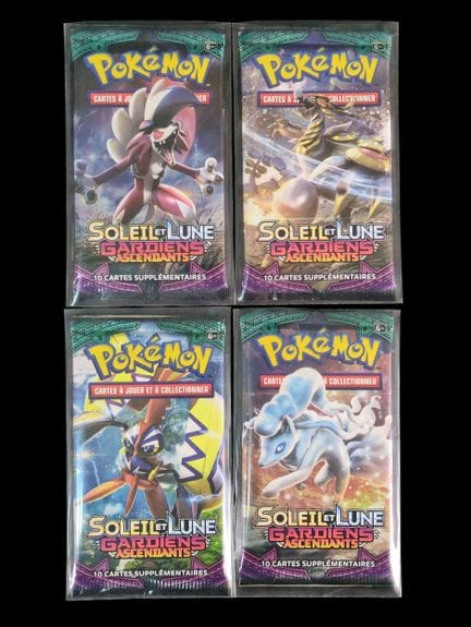 Ensemble de 4 boosters Pokémon scellés sous bliste