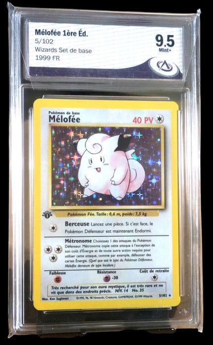 Carte Pokémon gradée Mélofée 1ère Éd. 5/102 – Holo