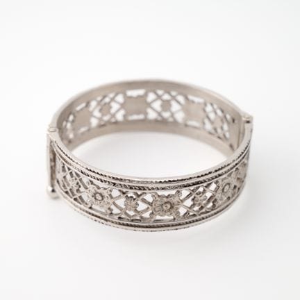 Pulsera rígida de plata de ley 925, con decoración