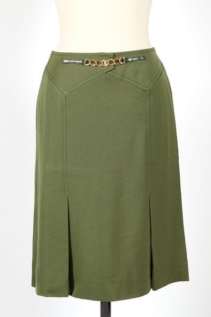 CELINE. 
Falda de largo medio de lana de color caq