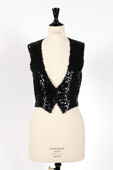 LOUIS FÉRAUD, Parigi. 
Gilet con paillettes nere, 