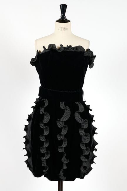 LOUIS FÉRAUD. 
Abito da sera bustier in velluto ne