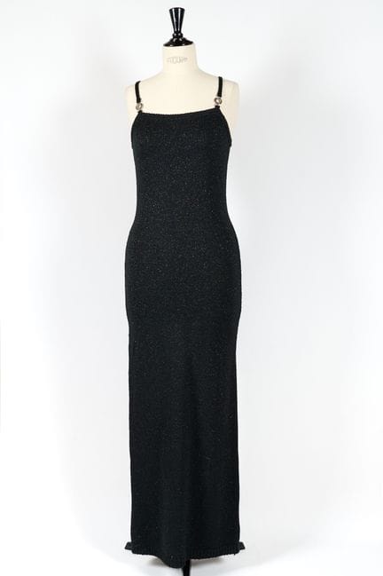 VERSACE, versus. 
Vestido largo de punto con tiran