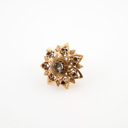 Blumenbrosche aus 18 Karat Gelbgold (750 Tausendst