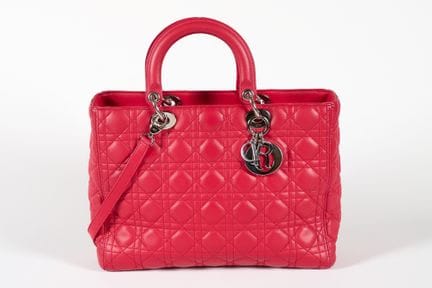 CHRISTIAN DIOR. 
Lady Dior modello grande in pelle
