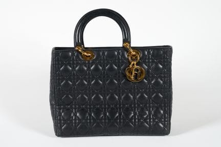CHRISTIAN DIOR. 
Lady Dior modello grande in pelle