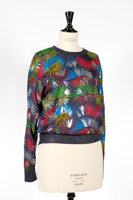CHANEL. 
Maglione in maglia con fili metallizzati,