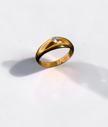 Anello a maglie solitarie in oro giallo 750 milles