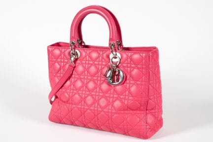 CHRISTIAN DIOR. 
Lady Dior modello grande in pelle