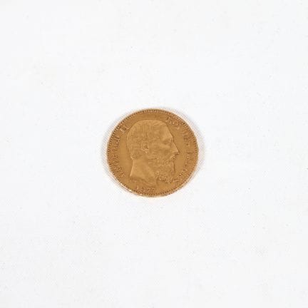 BELGIO. 
20 franchi d'oro LEOPOLD II, 1877.
Peso l