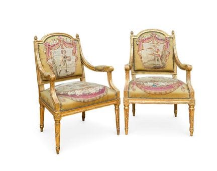 Paire de fauteuils de style Louis XVI, France, XIX