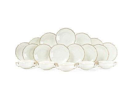 Service à consomé en porcelaine de Santa Clara ave