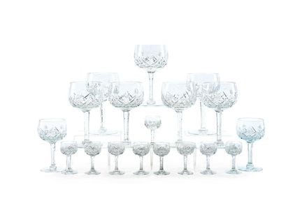 Set di bicchieri in cristallo di Boemia incolore, 