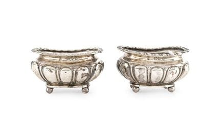 Paire de salières à pince en argent anglais poinço