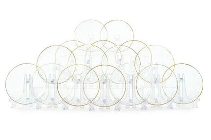 Lot de 21 petites assiettes à pain translucides au