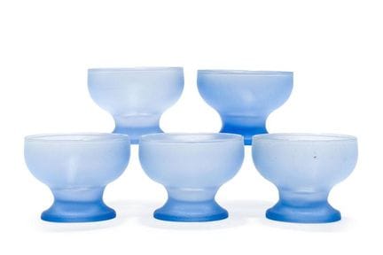 Lot de 5 petits verres à glace bas en verre dépoli