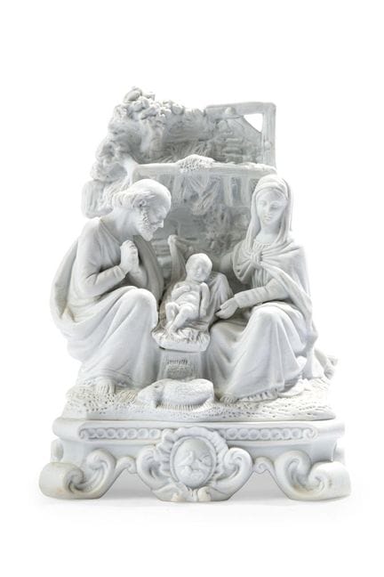 西班牙画派。20世纪。素烧瓷马槽。高度：22厘米。