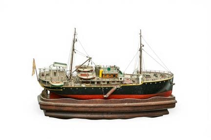 Maquette d'un navire à vapeur marchand du début du