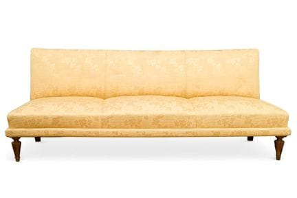 Three-seater sofa upholstered in brocade silk in s