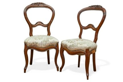 Ensemble de 5 chaises isabélines en bois, Espagne,