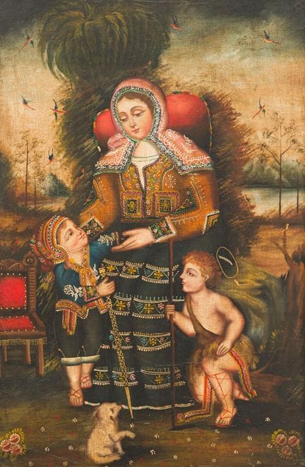 VICEROYAL SCHOOL, 20th century.

"Virgin and Child
