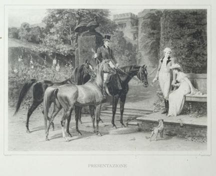 "Set consisting of 5 engravings depicting bucolic 