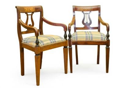 Pair of Biedermeier armchairs, 19th century
Made o