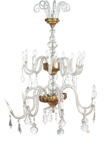 Grand lustre en cristal de La Granja, doté de 20 b