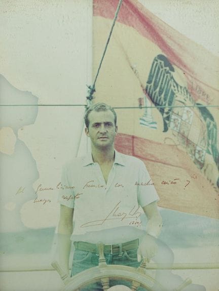 "Photograph in a Spanish silver frame bearing the 