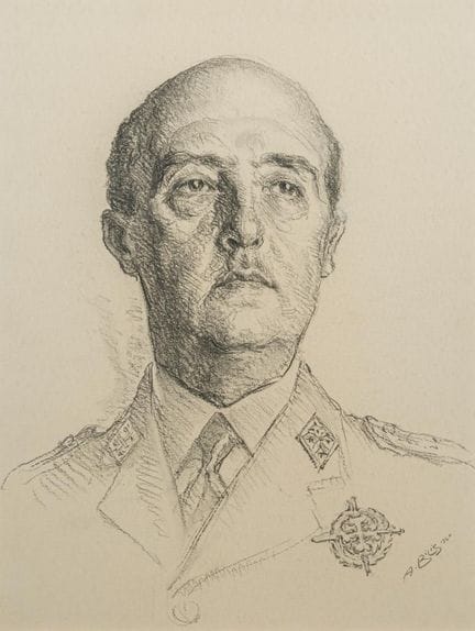 "Military Portrait of Francisco Franco"
Signed in 
