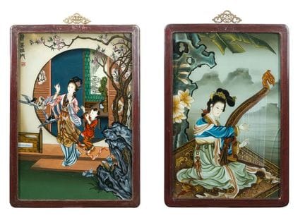 CHINESISCHE MALEREI, 19. JAHRHUNDERT
„Dame und Kin