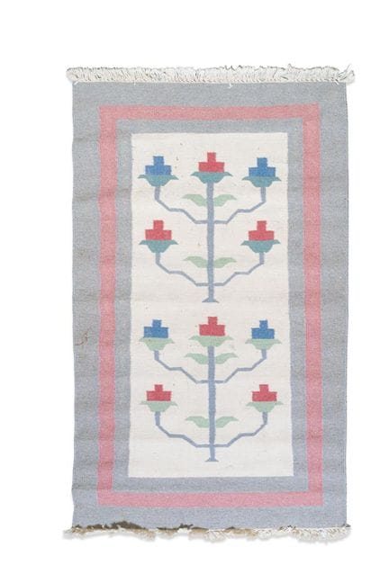 Kilim au motif géométrique moderne en coton 
Fond 