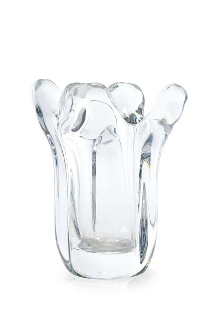 Vase en verre français translucide soufflé au moul