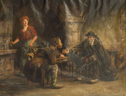 SPANISH SCHOOL, 20th CENTURY. 

"Tavern Scene."
Oi
