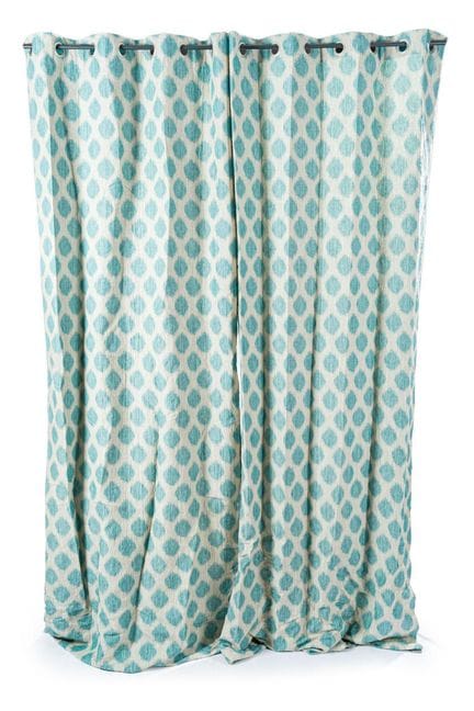 A pair of contemporary-style curtains with panels 