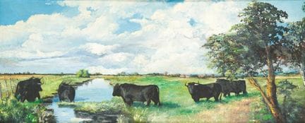 SPANISH SCHOOL. 20th Century

"Bulls in the Pastur