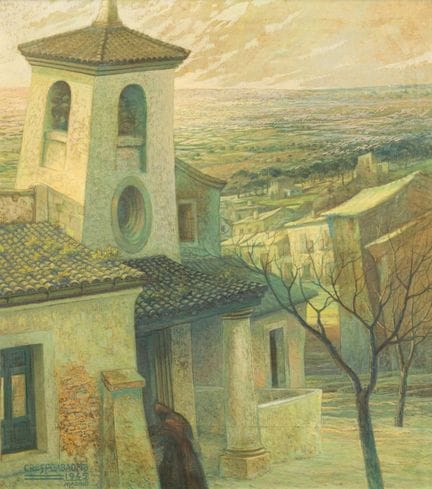 SPANISH SCHOOL. 20th Century

"Village Landscape."