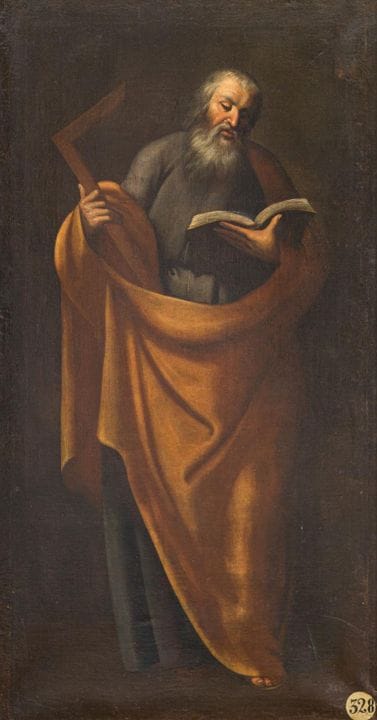 ITALIAN SCHOOL. 17th century

"St. Thomas."
Oil on