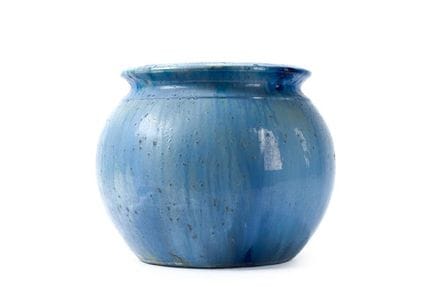 Spanish ceramic planter with a blue glaze
Height: 