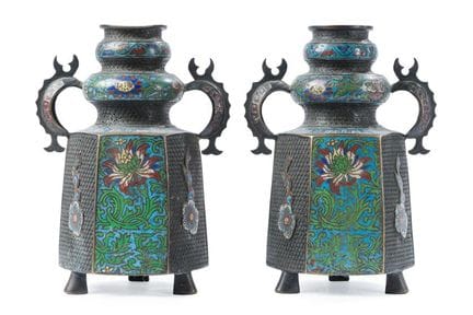 Paar Räuchergefäße, China, Qing-Dynastie, Ende des