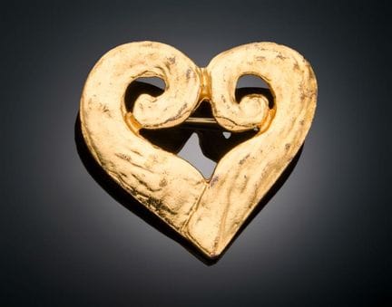 VINTAGE HEART-SHAPED BROOCH BY YVES SAINT LAURENT 